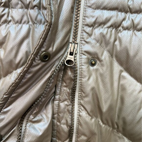 Talbots Womens Puffer Coat Jacket Petite Gold Quilted Full Zip Cozy Winter - Picture 12 of 15
